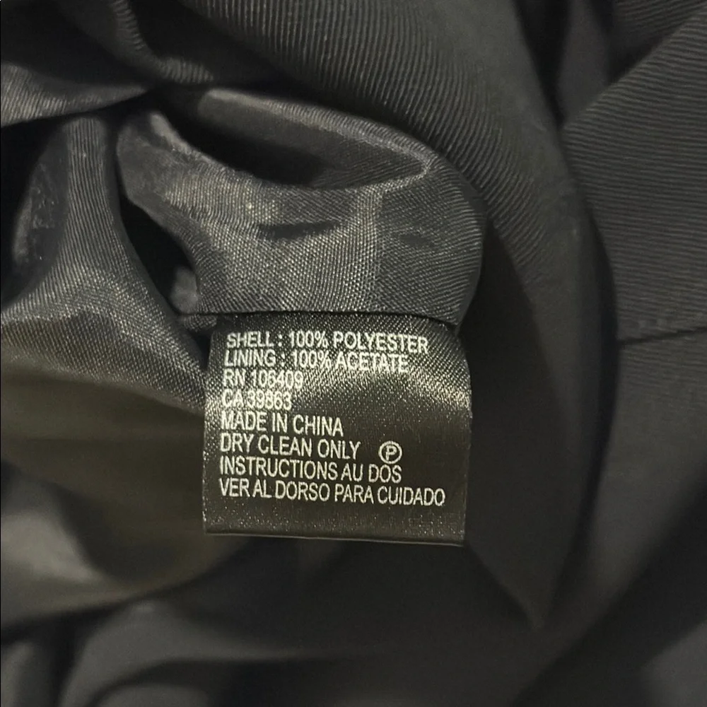 EUC Tahari Elegant Black Wrap Style Dress 6P Lined Cap Sleeve Zip Side - Picture 6 of 9